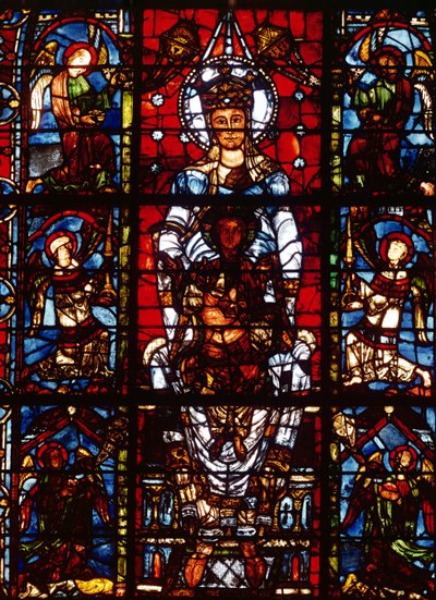 Notre-Dame de la Belle Verriere, güney korosundan (vitray) (98069 detayı) by French School