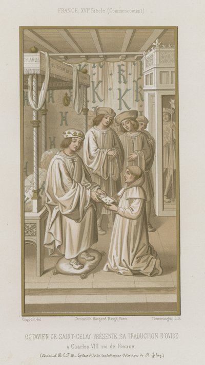 Octavian de Saint Gelais, Ovidius çevirisini sunarken by French School