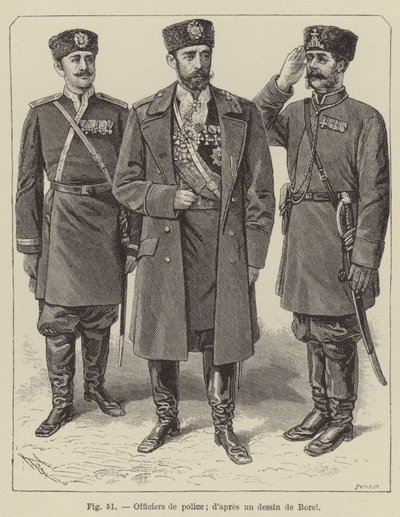 Polis memurları (gravür) by French School