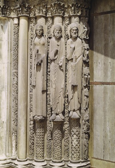 Batı cephesinin kraliyet portalından eski ahit figürleri, c.1145-50 by French School