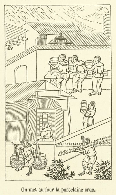 Fırına ham porselen koyuyoruz (gravür) by French School
