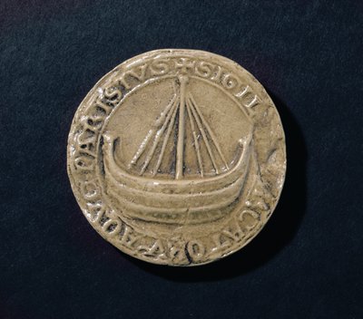 Paris şehrinin hayatta kalan en eski mühürlerinden biri, c.1210 (balmumu) by French School
