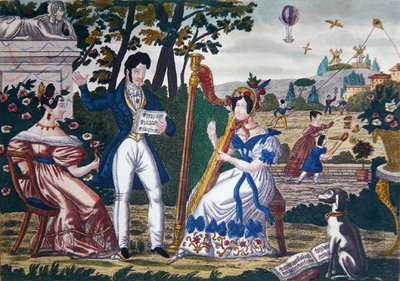Açık Hava Konseri, 1840 dolayları (renkli taş) by French School