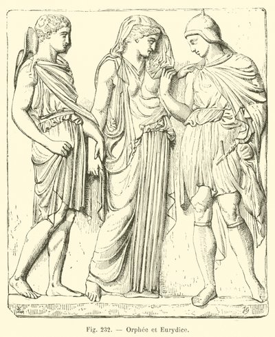 Orphee ve Eurydice (gravür) by French School