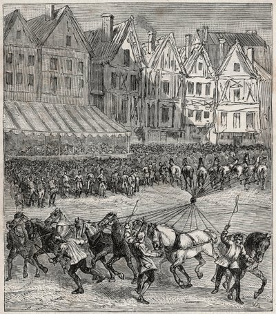 Atmosfer basıncını gösteren Otto von Guericke'nin Magdeburg yarım küre deneyi - Otto von Guericke'nin Deneyimi (Otto de Guericke by French School