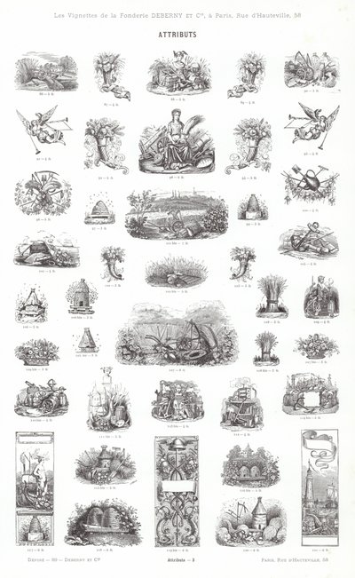 Vinyet Tipografilerinden Sayfa (gravür) by French School