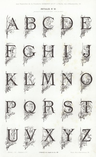 Vinyet Tipografilerinden Sayfa (gravür) by French School