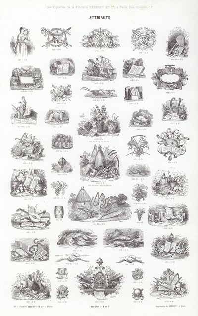 Vinyet Tipografilerinden Sayfa (gravür) by French School