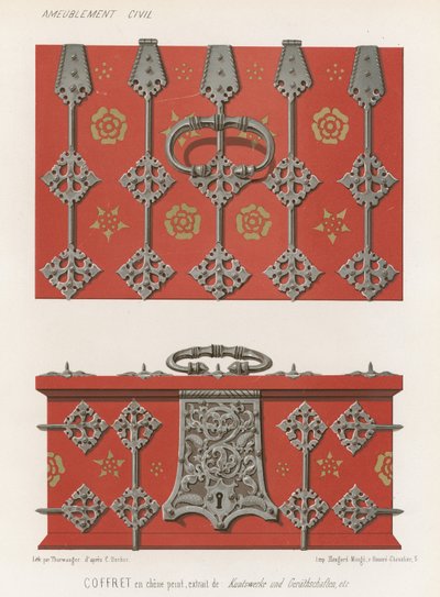 Boyalı meşe tabut by French School