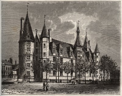 Palais ducal de Nevers - Chateau du 15. - 16. yüzyıl - V.-A. Malt-Kahverengi. 1884 by French School