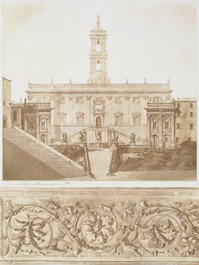 Palazzo Senatorio, Capitol, Roma, Orta Çağ ve Rönesans Mimari Parçalarından, Jules Adolphe Chauvet (d.1828) tarafından oyulmuş by French School