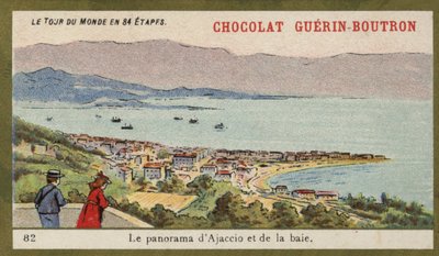 Ajaccio ve körfez panoraması (chromolitho) by French School