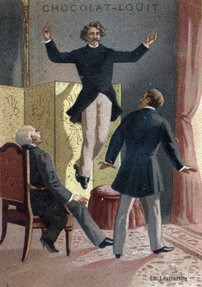 Paranormal Fenomen: Medyumun Yükselişi ve İskoç Kahin Daniel Dunglas Home (1833-1886), Londra'daki bir apartman dairesinde, şaşkın tanıkların gözleri önünde havada yükseliyor - (Daniel Dunglas Home, on dokuzuncu yüzyılın ünlü İskoç doğumlu medyumu) ce by French School
