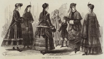 Şubat ayı Paris Modası (gravür) by French School