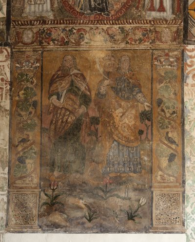 Bölge kilisesi (Solers Our Lady of Kilisesi). İç mekan. Nefler. Duvar resimleri. Detay. 16