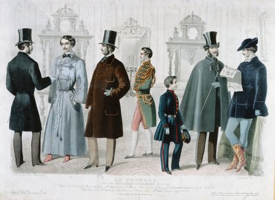 Moda Bülteni için Paris Moda Plakası, New York, Şubat 1858 (renkli gravür) by French School