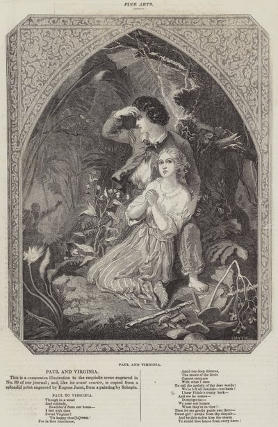 Paul ve Virginia (gravür) by French School