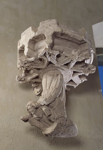 Bekleyen Keystone: bir melek (kumtaşı) by French School