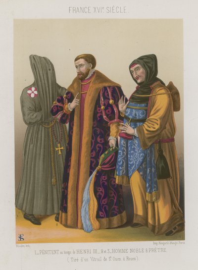 asil bir adam ve rahip ile Henry III zamanında tövbe by French School
