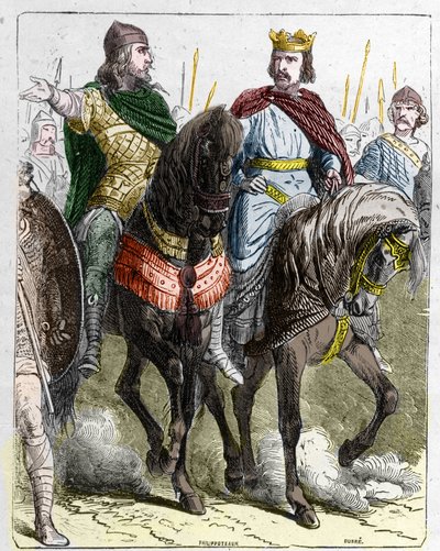 Pepin le Gros veya Pepin le Jeune (645 -714) olarak bilinen Pepin II de Herstal, 691'den 695'e kadar Frank kralı Clovis III ile birlikte. by French School
