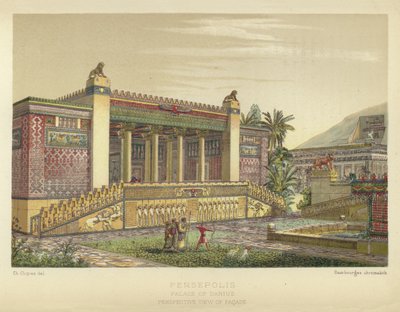 Persepolis, Darius Sarayı, Cephenin Perspektif Görünümü by French School