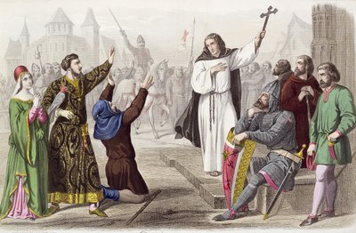 1095 yılında Birinci Haçlı Seferi sırasında vaaz veren Münzevi Peter (1050-1115) by French School