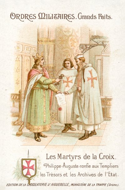 Philip Augustus Tapınak Şövalyelerini ödüllendiriyor (chromolitho) by French School