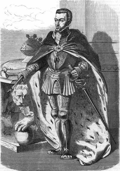 Philip II (1527-1598), İspanya Kralı. “”Fransa