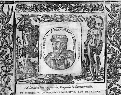 Philip V, Uzun, madalyonda oyulmuş portre by French School