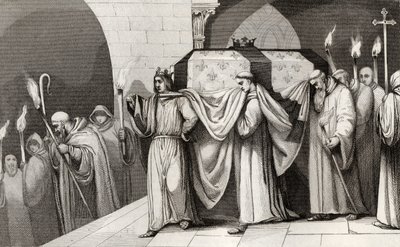Philippe III (1245-85) the Bold helps carry his father