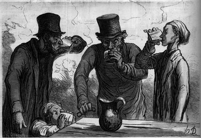 İçicinin fizyolojisi: dört yaş. Honore Daumier