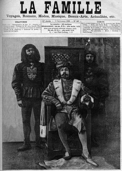 Pierre Loti, Louis XI döneminden kalma bir dekor içinde bir parti sırasında şatosunda konuklarını ağırlarken XI. Louis kostümü içinde. 1888