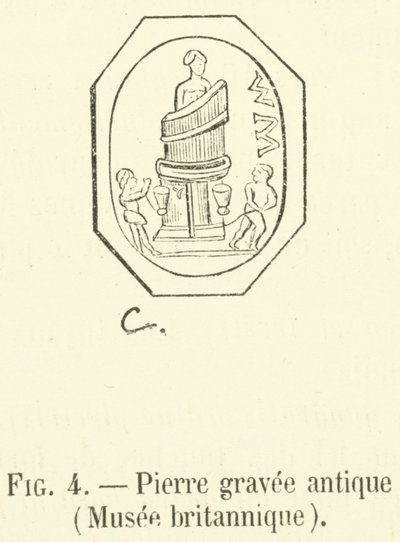 Antik mezar taşı, British Museum (gravür) by French School
