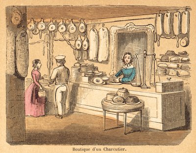 Domuz (renkli gravür) by French School
