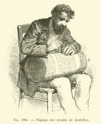 Dantel tasarımları dikmek (gravür) by French School