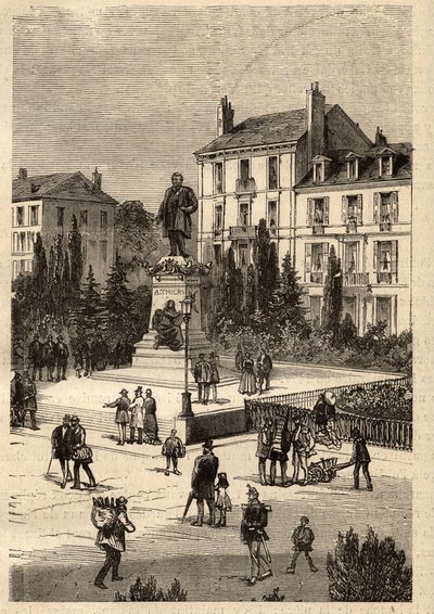 Place Thiers - Lorraine bölgesindeki Meurthe-et-Moselle bölümünde, Nancy şehrinin şehir merkezi - “” PATRIE”” üzerine gravür - AÇIKLAMA PECTUREQUIREQUE DE LA FRANCE EN 6 CİLT LUCIEN HUARD by French School