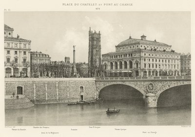 Place du Châtelet ve Pont au Change, 1876 by French School