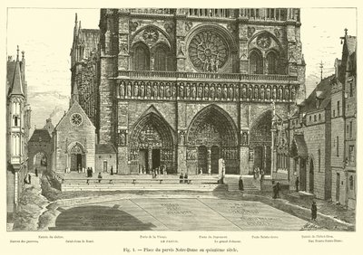 Onbeşinci yüzyılda du parvis Notre-Dame yerleştirin by French School