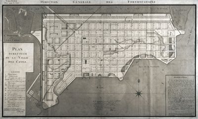 Les Cayes şehrinin Master Planı, 1789 by French School