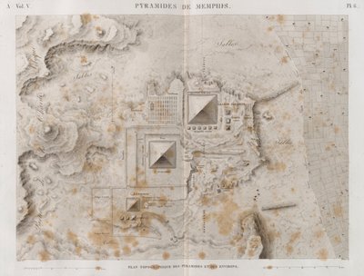 Memphis Piramitleri ve çevresinin planı by French School