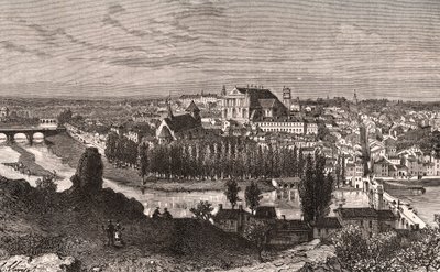 Poitiers - VA Malt-Brown tarafından “La France illustrée: coğrafya, tarih, istatistiksel yönetim” de gravür. 1884 by French School