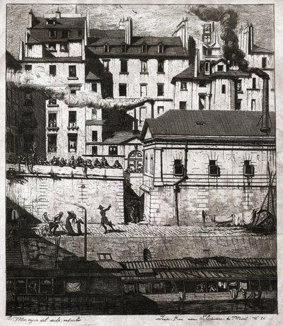 Paris'te polis. (gravür, yaklaşık 1860) by French School