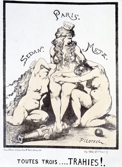 Siyasi karikatür "Üçü de... ihanete uğradı!" by French School