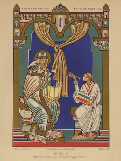 Papa Gregory I (kromolitho) by French School