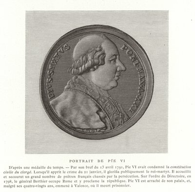 Papa Pius VI by French School