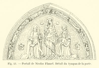 Nicolas Flamel Portalı, Kapının kulak zarından detay by French School