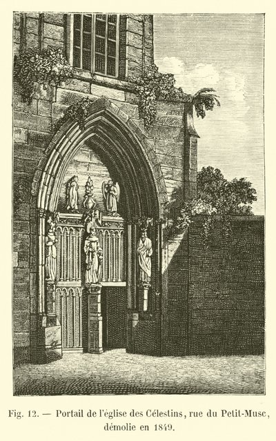 Celestins kilisesinin portalı, rue du Petit-Musc, 1849