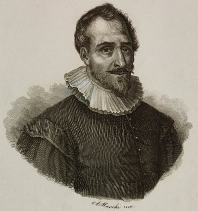 Fransız mühendis Adam de Craponne'nin (1526-1576) portresi, Marchi gravürü by French School