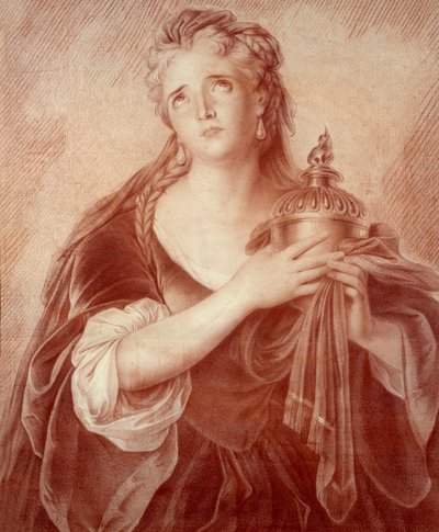 Adrienne Lecouvreur (1692-1730), Fransız dramatik ressamın portresi. Philippe De Saint Albin