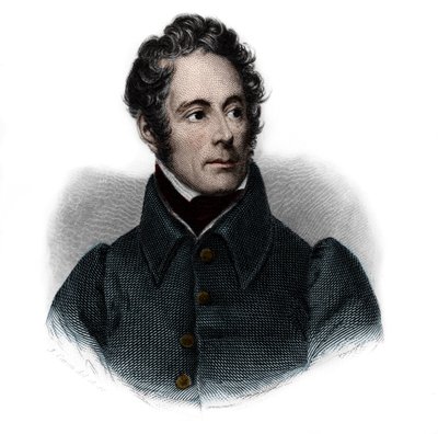 Alphonse de Lamartine (1791-1869), Fransız yazar, şair ve politikacı portresi. Louis de Cormenin Timon